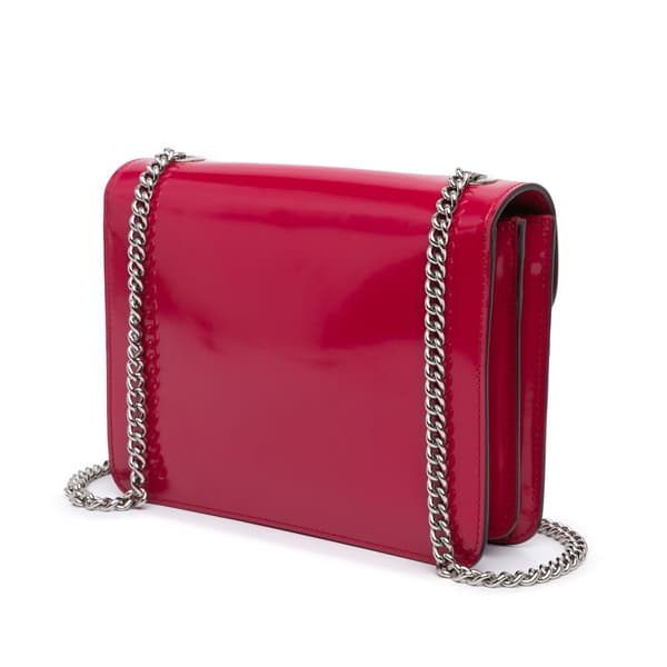 Pre-owned Gucci Small Polished Calfskin Interlocking G Dollar Crossbody Red
