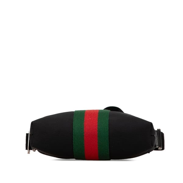 Pre-owned Gucci Techno Canvas Web Messenger Bag Black