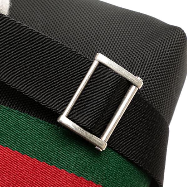 Pre-owned Gucci Techno Canvas Web Messenger Bag Black