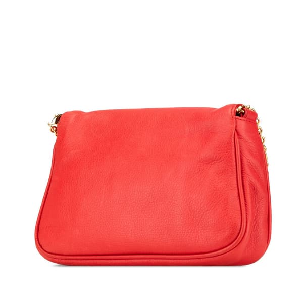 Pre-owned Fendi Leather Fendista Pochette Crossbody Red