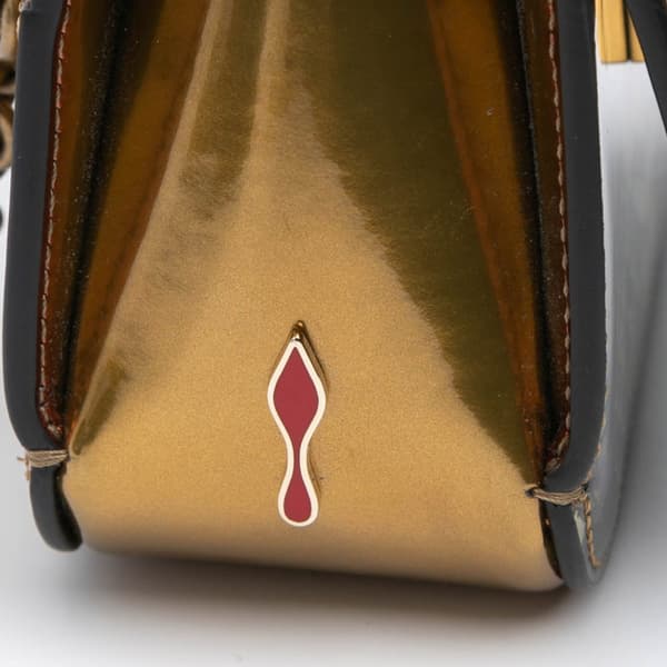 Pre-owned Christian Louboutin Mini Printed Calfskin Sweet Charity Crossbody Green