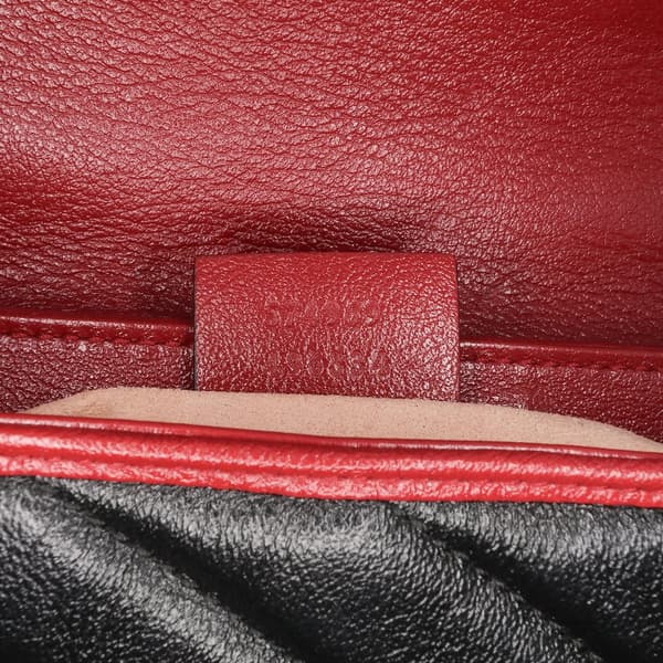 Pre-owned Gucci Super Mini GG Marmont Matelasse Leather Torchon Flap Crossbody Black