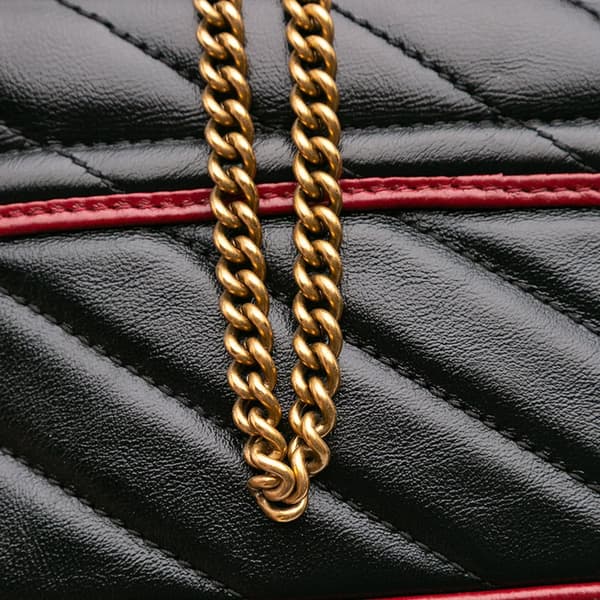 Pre-owned Gucci Super Mini GG Marmont Matelasse Leather Torchon Flap Crossbody Black