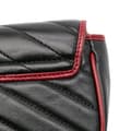 Miniatyrbild 9 av 10: Pre-owned Gucci Super Mini GG Marmont Matelasse Leather Torchon Flap Crossbody Black