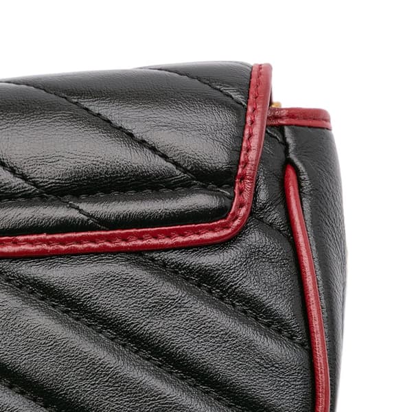 Pre-owned Gucci Super Mini GG Marmont Matelasse Leather Torchon Flap Crossbody Black