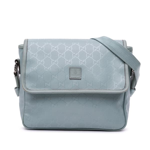Pre-owned Gucci GG Imprime Kids Messenger Bag Blue