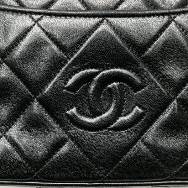 Pre-owned Chanel Mini CC Lambskin Tassel Camera Bag Black