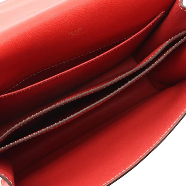 Pre-owned Hermès Evercolor Sac Roulis 23 Red