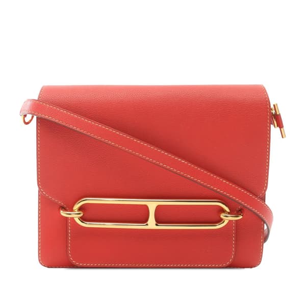 Pre-owned Hermès Evercolor Sac Roulis 23 Red
