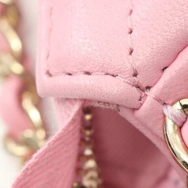 Pre-owned Chanel Small Quilted Lambskin Chain Around Hook Hobo Bag Pink