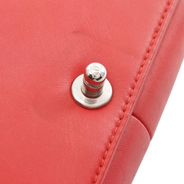 Pre-owned Chanel Old Medium Bicolor Quilted Lambskin and Rubber Boy Flap Red