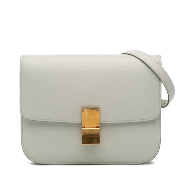 Pre-owned Celine Medium Calfskin Classic Box Green