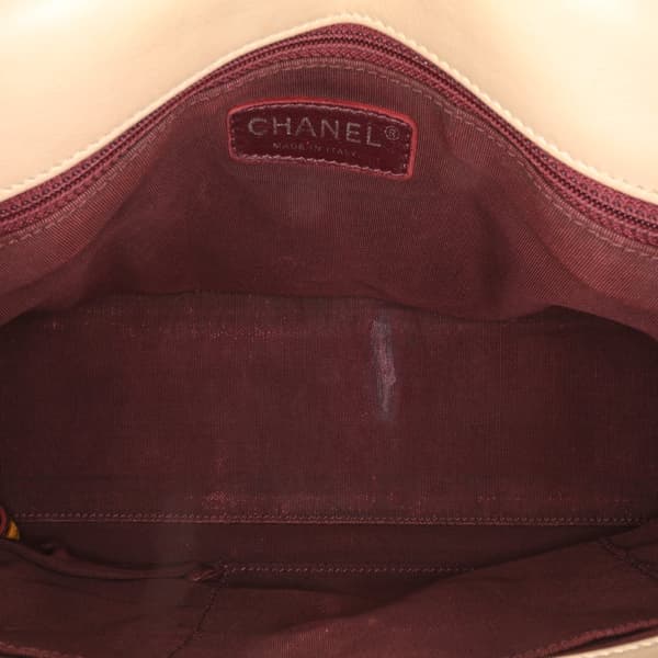 Pre-owned Chanel CC Bicolor Quilted Calfskin and Caviar Single Flap Brown
