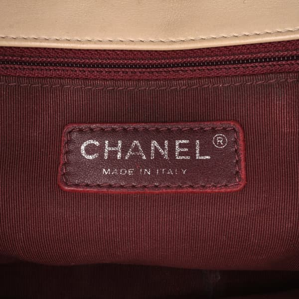 Pre-owned Chanel CC Bicolor Quilted Calfskin and Caviar Single Flap Brown