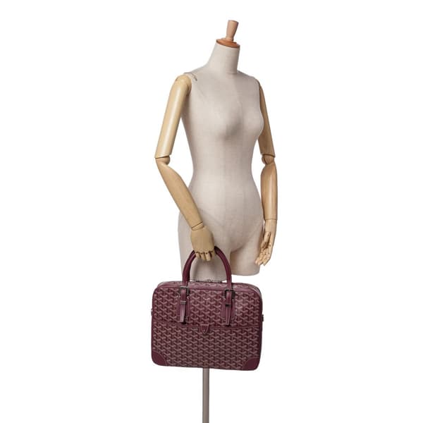 Pre-owned Goyard Goyardine Ambassade PM Red