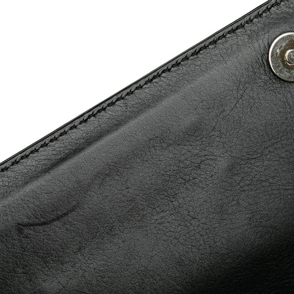 Pre-owned Valentino Patent Vava Voom Chain Clutch Black