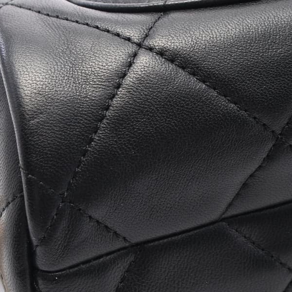 Pre-owned Chanel Mini Quilted Lambskin Bowling Bag Black