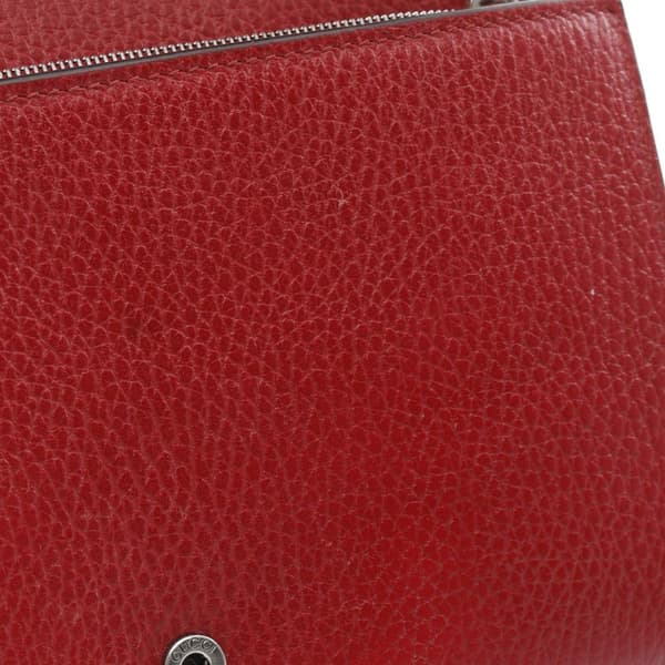 Pre-owned Gucci Mini Leather Dionysus Wallet on Chain Red
