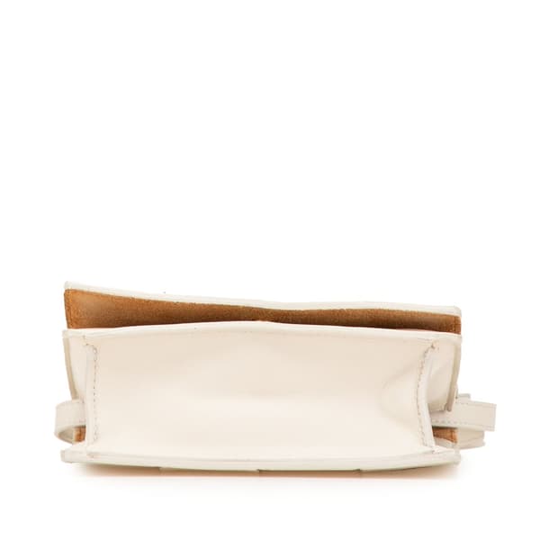 Pre-owned Bottega Veneta Mini Lambskin Maxi Intrecciato Cassette Crossbody White