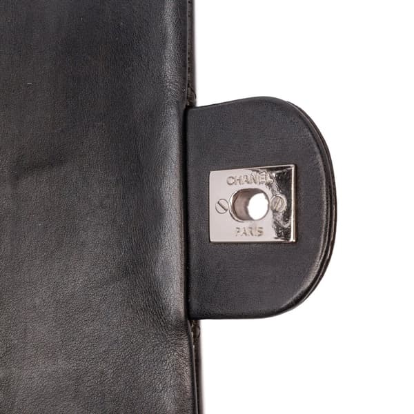 Pre-owned Chanel Mini Rectangular Classic Striped Patent Single Flap Black