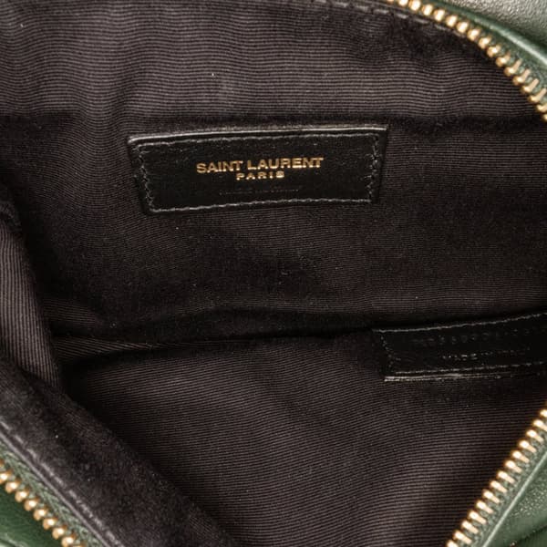 Pre-owned Saint Laurent Diamond Quilted Lambskin Angie Chain Bag Green