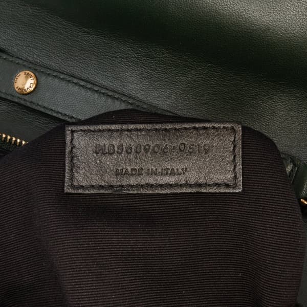 Pre-owned Saint Laurent Diamond Quilted Lambskin Angie Chain Bag Green