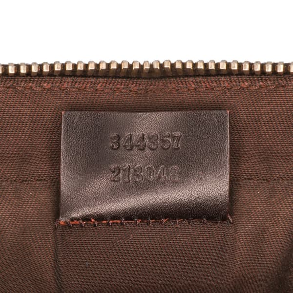 Pre-owned Gucci Medium Leather Diamante Bright Business Bag Brown