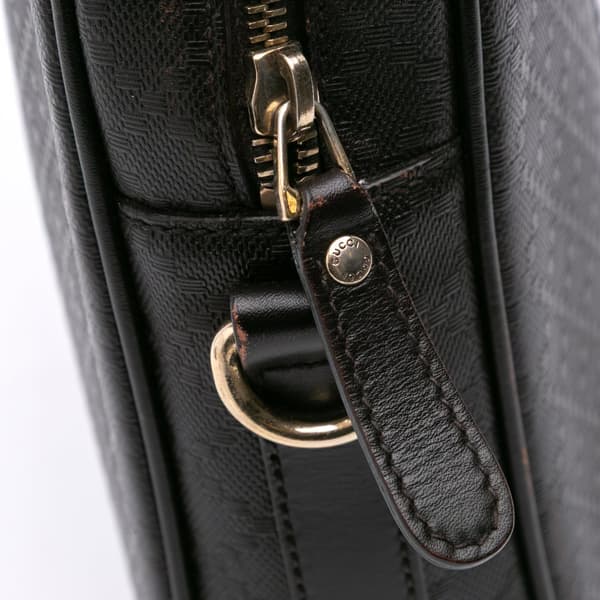 Pre-owned Gucci Medium Leather Diamante Bright Business Bag Brown