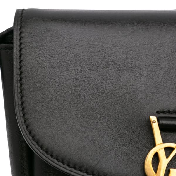 Pre-owned Saint Laurent Small Leather Monogram Kaia Crossbody Black