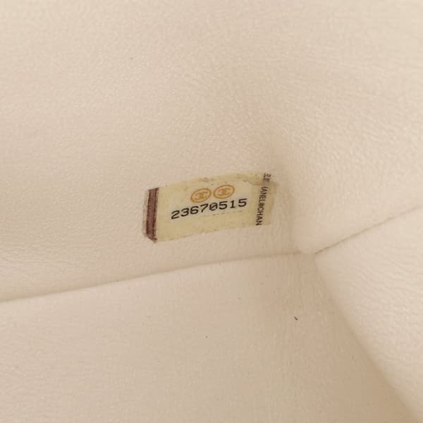 Pre-owned Chanel Mini Square Classic Crumpled Calfskin Single Flap White