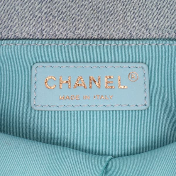 Pre-owned Chanel Mini CC Quilted Denim Messenger Flap Blue