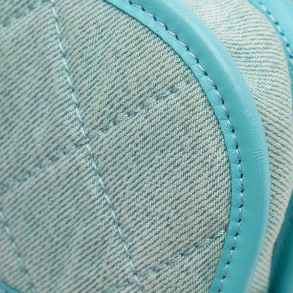 Pre-owned Chanel Mini CC Quilted Denim Messenger Flap Blue