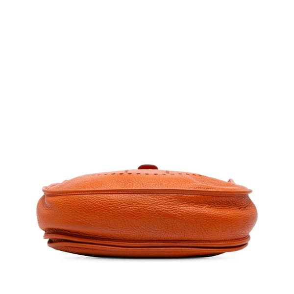 Pre-owned Hermès Clemence Evelyne III PM Orange