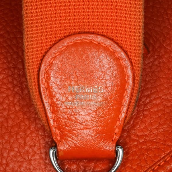 Pre-owned Hermès Clemence Evelyne III PM Orange