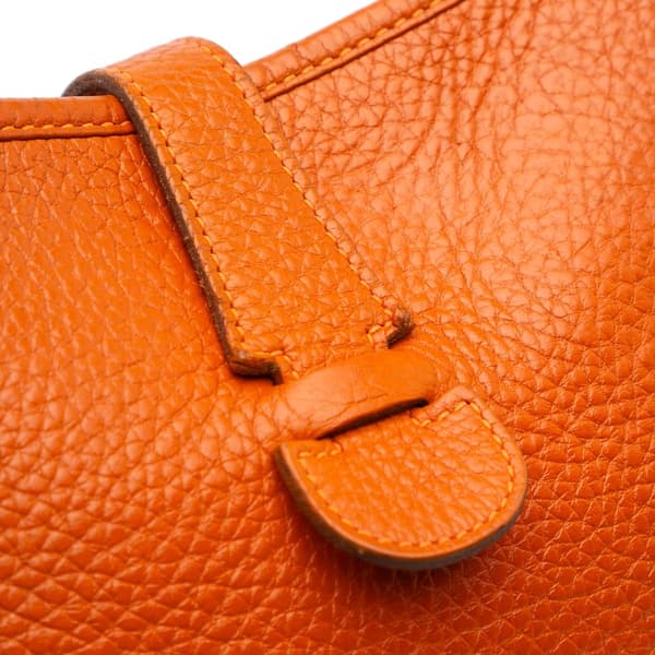 Pre-owned Hermès Clemence Evelyne III PM Orange
