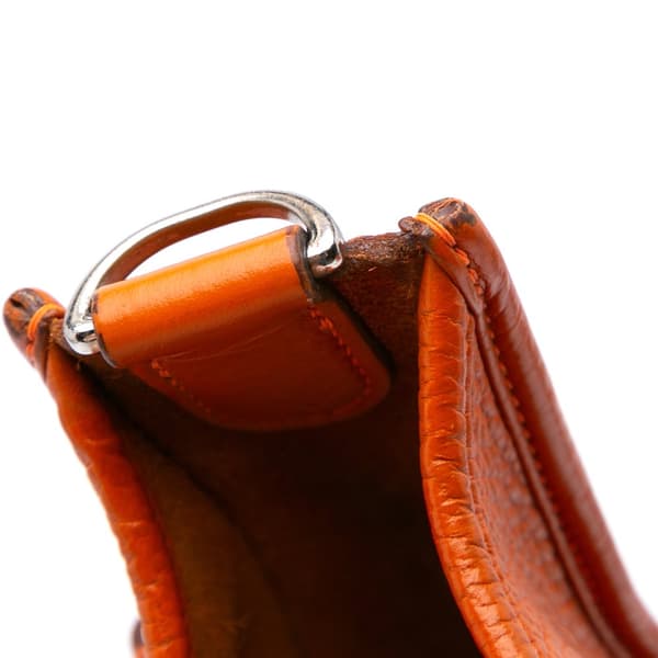 Pre-owned Hermès Clemence Evelyne III PM Orange