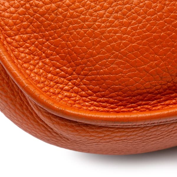 Pre-owned Hermès Clemence Evelyne III PM Orange