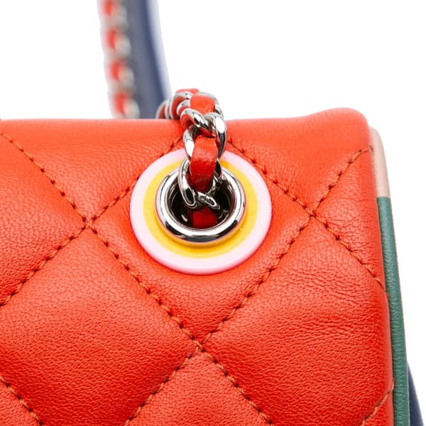 Pre-owned Chanel Medium Quilted Lambskin Cuba Color Flap Red