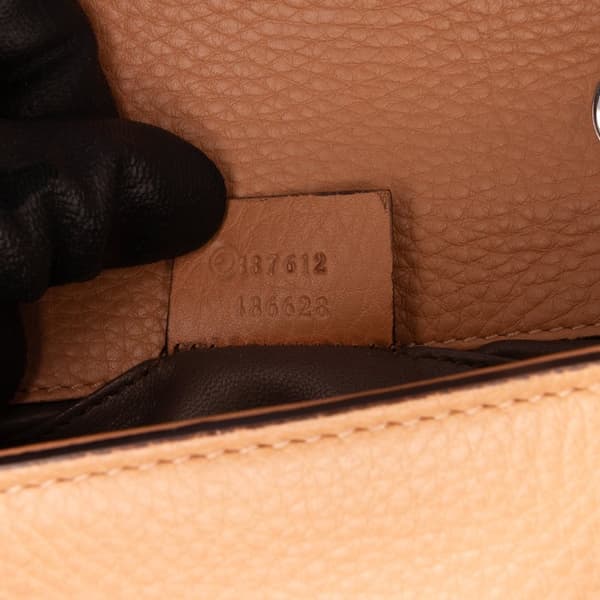 Pre-owned Gucci Small Leather Studded Miss Bamboo Crossbody Brown