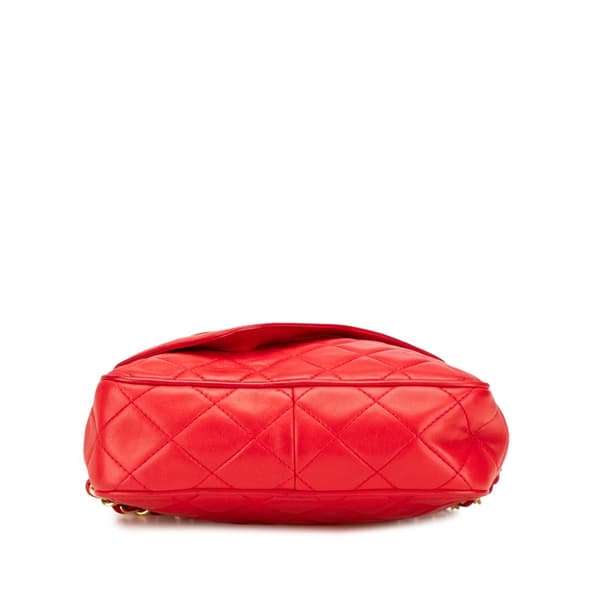 Pre-owned Chanel CC Quilted Lambskin Tassel Camera Bag Red