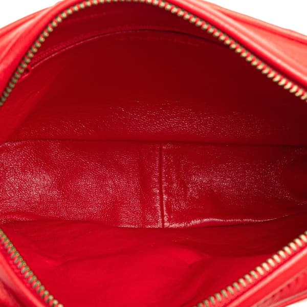 Pre-owned Chanel CC Quilted Lambskin Tassel Camera Bag Red