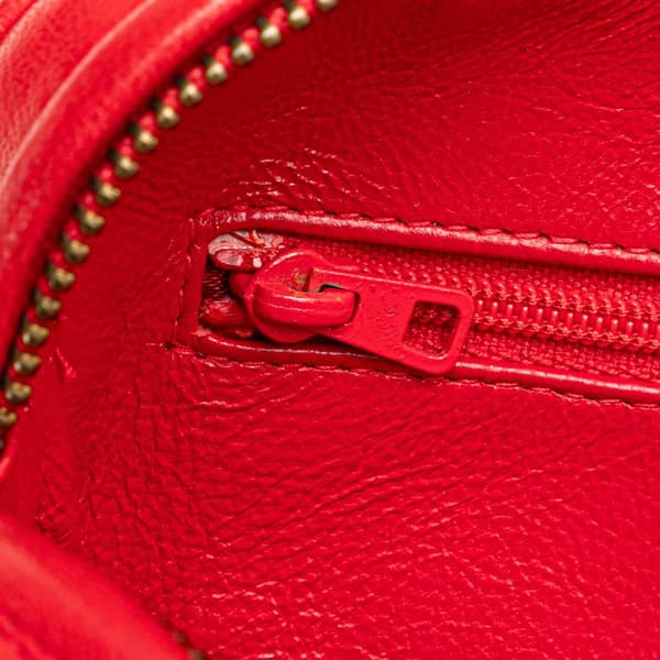 Pre-owned Chanel CC Quilted Lambskin Tassel Camera Bag Red