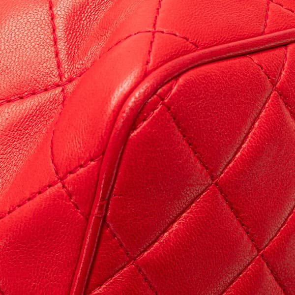 Pre-owned Chanel CC Quilted Lambskin Tassel Camera Bag Red