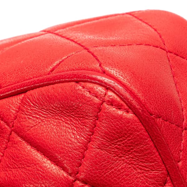 Pre-owned Chanel CC Quilted Lambskin Tassel Camera Bag Red