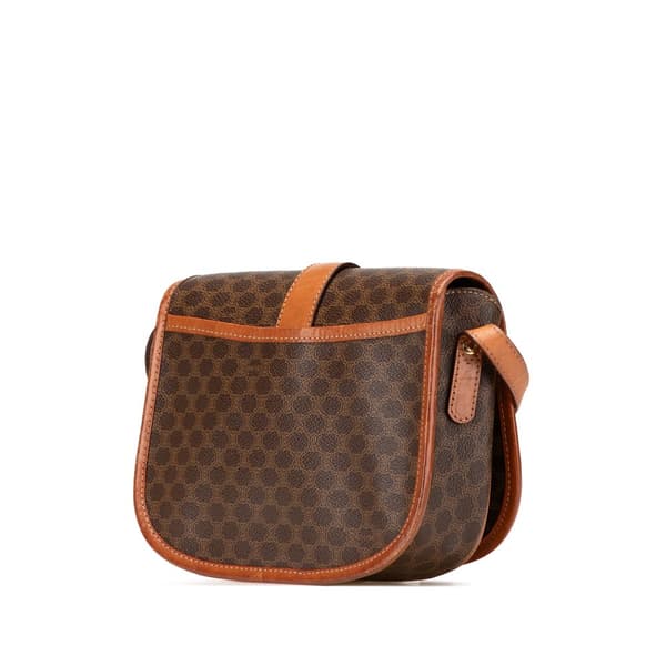 Pre-owned Celine Macadam Coated Canvas Crossbody Brown