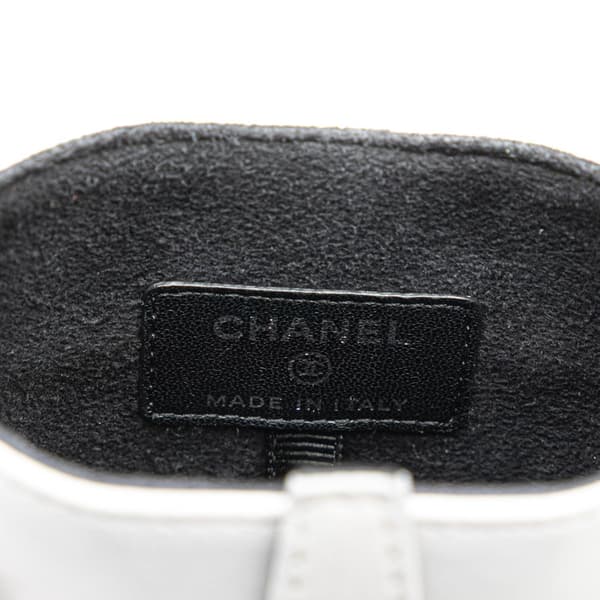 Pre-owned Chanel CC Quilted Lambskin Chain Around Phone Holder Gray