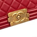 Miniatyrbilde 7 av 9: Pre-owned Chanel Old Medium Quilted Lambskin Boy Flap Red