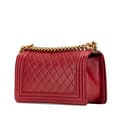 Miniatyrbilde 2 av 9: Pre-owned Chanel Old Medium Quilted Lambskin Boy Flap Red