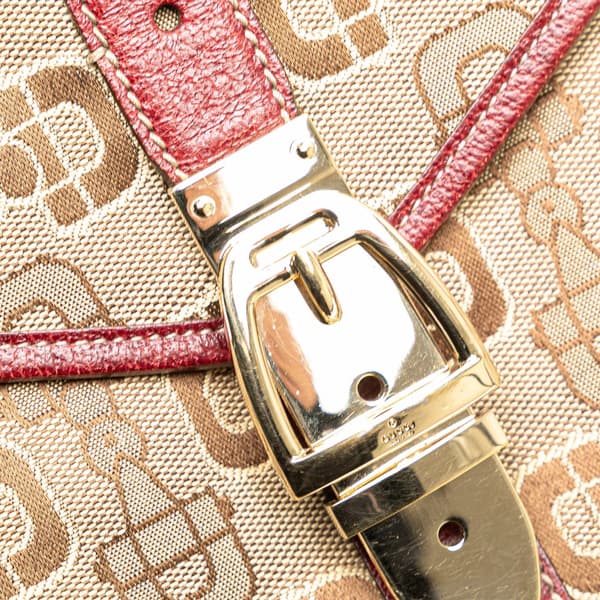 Pre-owned Gucci Horsebit Canvas Crossbody Brown