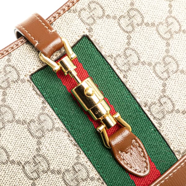 Pre-owned Gucci Mini GG Supreme Jackie 1961 Crossbody Brown